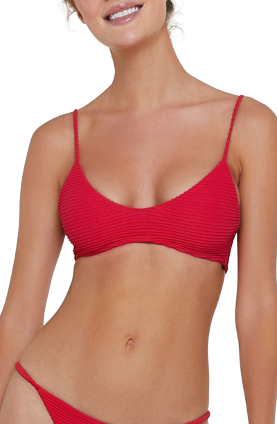 Shop Vix Swimwear Dune Fany Strapless Bikini Top In Red