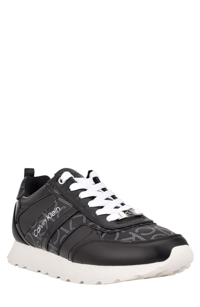 Shop Calvin Klein Carlla Lace Up Sneaker In Black 001