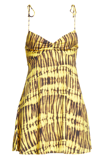 Shop Alice And Olivia Raquel Minidress In Sun Drenched Sunbeam