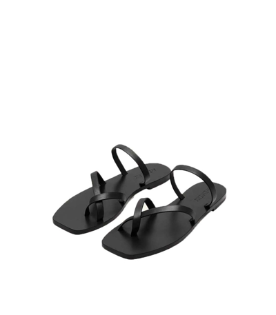 Shop A.emery Colby Strappy Open Toe Leather Slide In Black