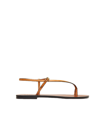 Shop A.emery Lily Leather Open Toe Sandal In Tan