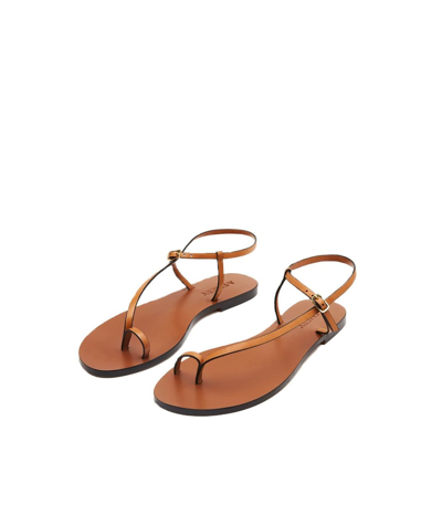 Shop A.emery Lily Leather Open Toe Sandal In Tan