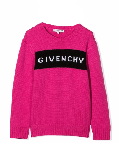 Shop Givenchy Fuchsia Wool Blend Jumper In Lampone