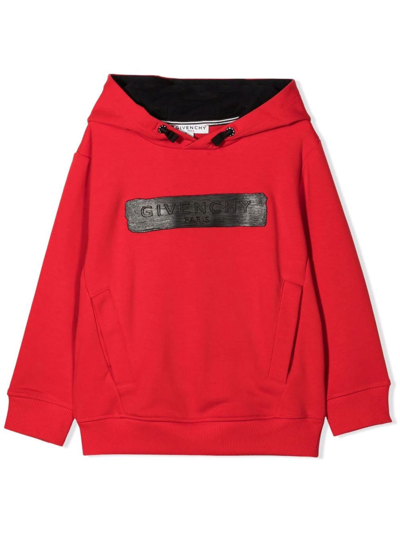 Shop Givenchy Red Cotton Blend Hoodie In Rosso