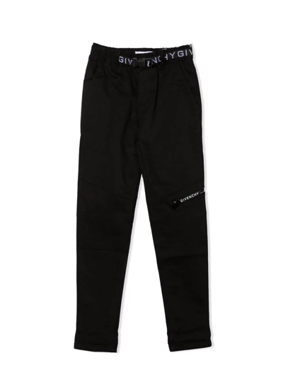 Shop Givenchy Black Cotton Trousers In Nero
