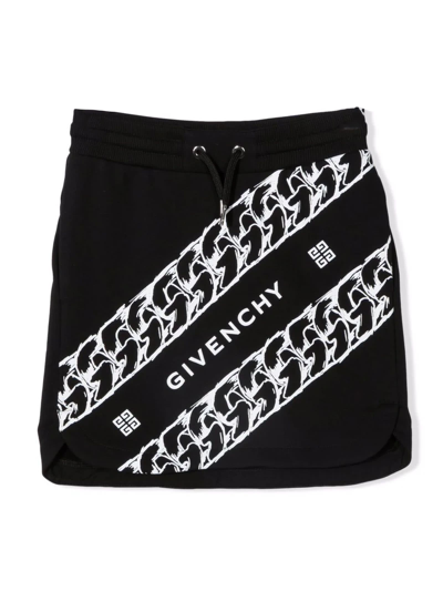 Shop Givenchy Black Cotton Blend Skirt In Nero