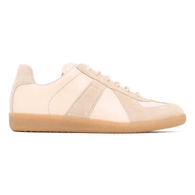Shop Maison Margiela Pink Leather Replica Sneakers In Nudo