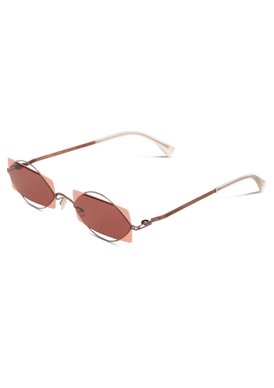 Shop Mykita Charlotte  Sunglasses In Purplebronze/pink