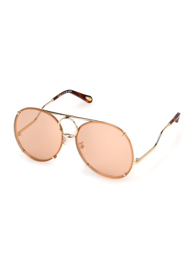 Chloé Chloe Ce145s 38298 - Atterley In Gold/flash Peach/blue
