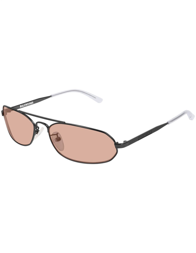 Shop Balenciaga Bb0010s Sunglasses In Grey Grey Brown