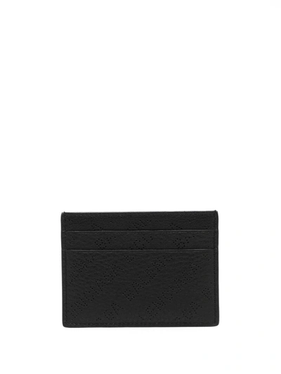 Shop Balenciaga Perforated Logo Cardholder In Black
