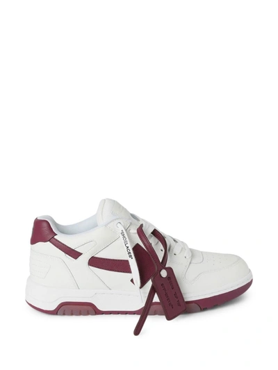 Out Of Office Calf Leather Sneakers White Violet