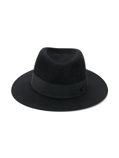 Shop Maison Michel Ribbon Detail Hat In Black
