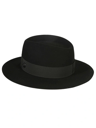 Shop Maison Michel Ribbon Detail Hat In Black