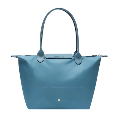 Shop Longchamp 珑骧 女士 Le Pliage Club系列蓝色小号织物长柄单肩斜挎包手提包 L2605 619 P58