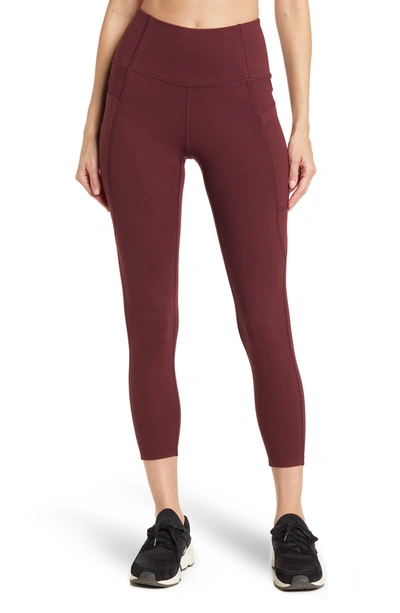 Apana Flex High Waisted Pocket Leggings In Sangria