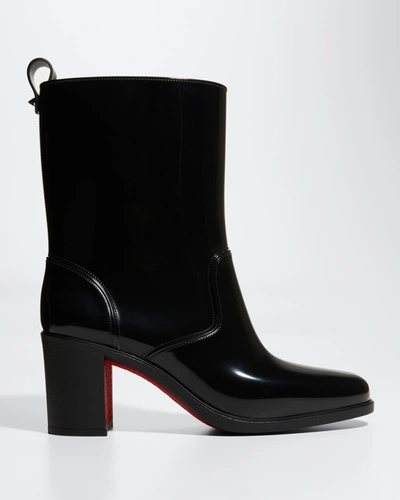 Shop Christian Louboutin Loubirain Calf-high Rain Boots In Black