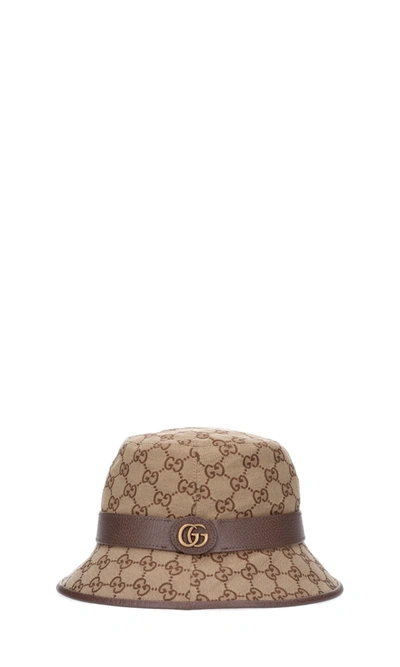 Shop Gucci 'gg' Fedora Hat In Neutrals