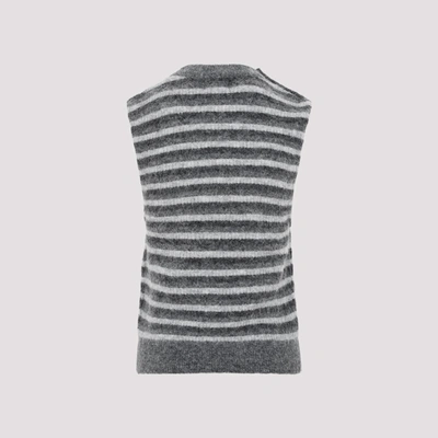 Shop Ganni Soft Knit Gilet Sweater In Grey