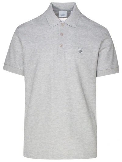 Shop Burberry Grey Eddie Polo Shirt