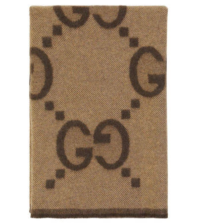 Shop Gucci Baby Cashmere Blanket In Brown
