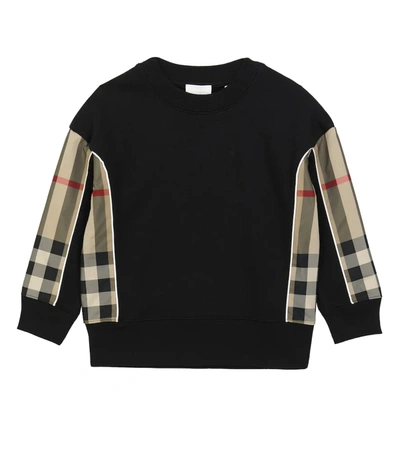 Shop Burberry Vintage Check Cotton-jersey Sweatshirt In Black