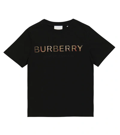 Shop Burberry Logo Cotton-jersey T-shirt In Black