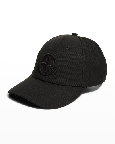Shop Stone Island Men's Logo Baseball Hat In Black