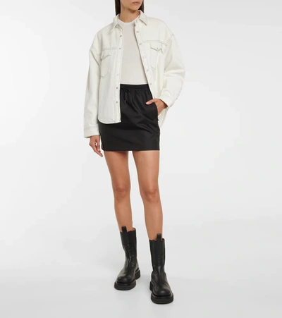 Wardrobe.nyc High-rise Drawstring Miniskirt In Black