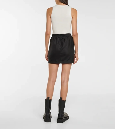 Wardrobe.nyc High-rise Drawstring Miniskirt In Black