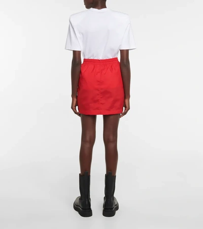 Wardrobe.nyc High-rise Drawstring Miniskirt In Red