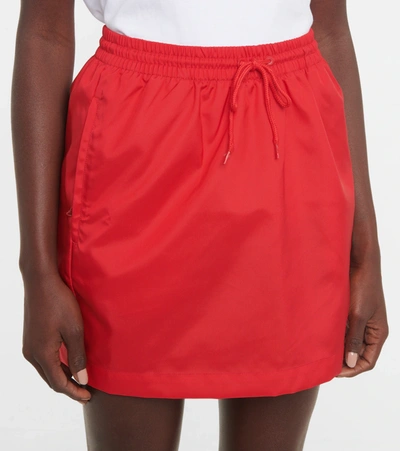 Wardrobe.nyc High-rise Drawstring Miniskirt In Red
