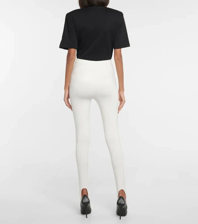 Wardrobe.nyc Stirrup Stretch Viscose Leggings In White