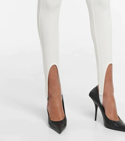 Wardrobe.nyc Stirrup Stretch Viscose Leggings In White
