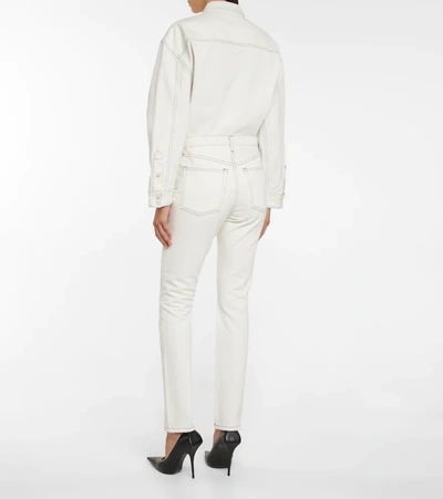Shop Wardrobe.nyc Wardrobe. Nyc High-rise Jeans In White/black