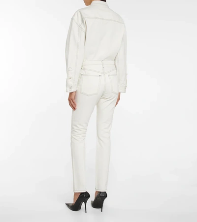 Wardrobe.nyc High-waisted Straight-leg Jeans In White/black