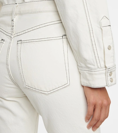 Wardrobe.nyc High-waisted Straight-leg Jeans In White/black