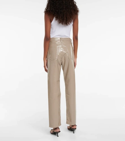 Shop Agolde '90s Pinch High-rise Leather Pants In Quail Patent