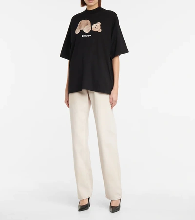 Shop Palm Angels Logo Oversized Cotton T-shirt In Black Brow