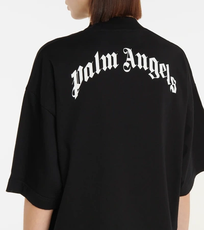 Shop Palm Angels Logo Oversized Cotton T-shirt In Black Brow