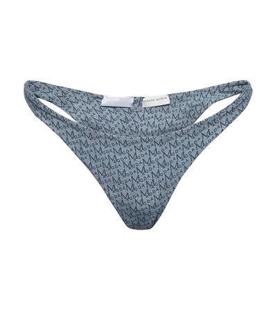 Shop Magda Butrym Logo Bikini Bottoms In Denim Logo