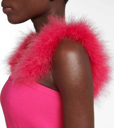 Magda Butrym Faux Fur-trimmed Bralette In Pink