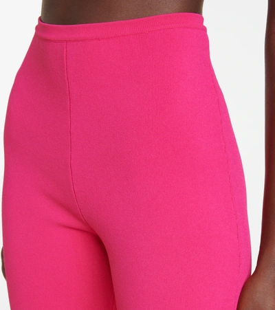 Magda Butrym High-rise Faux Fur-trimmed Leggings In Pink