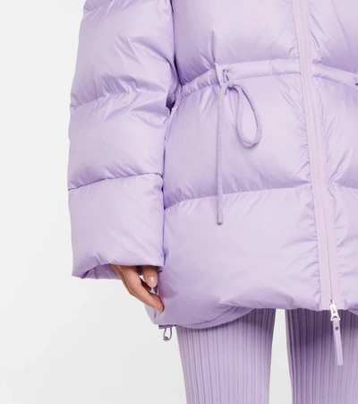 Shop Acne Studios Hooded Down Coat In Lilac