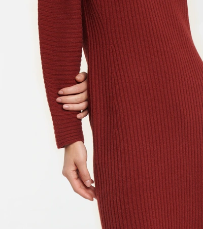 Shop Vince Wool-blend Sweater Dress In Currant