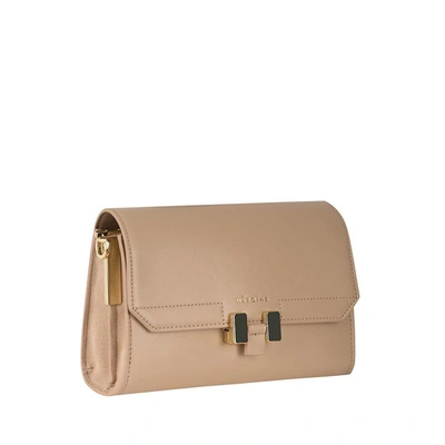 Shop Maison Häroã¯ne Shoulder Bag Lilia Tablet Mini Leather Imitation In Beige