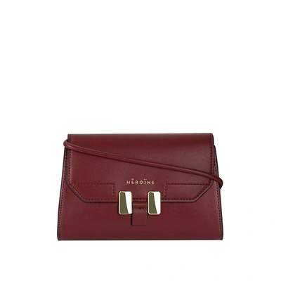 Shop Maison Häroã¯ne Shoulder Bag Lilia Nano Leather Imitation In Red