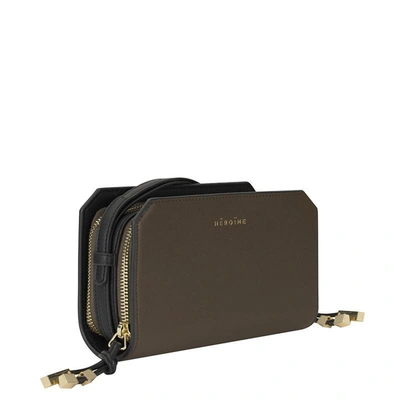 Shop Maison Häroã¯ne Shoulder Bag Pheline Phone Leather Imitation In Green