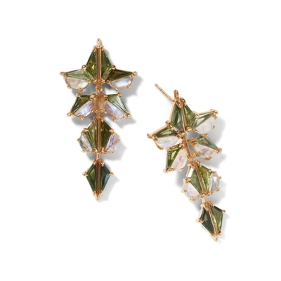 Shop Nak Armstrong Shuriken Earrings In Rose Gold,green Tourmaline