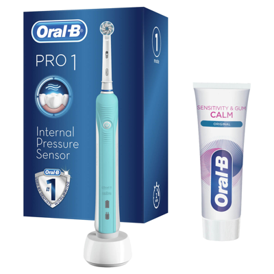 Shop Oral B Oral-b Pro 1 650 Electric Toothbrush And Toothpaste - Turquoise